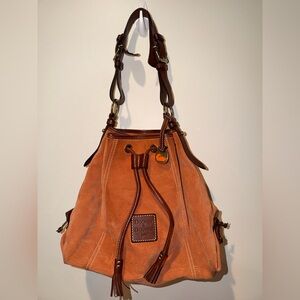 Dooney & Bourke Tan Leather Drawstring Bag